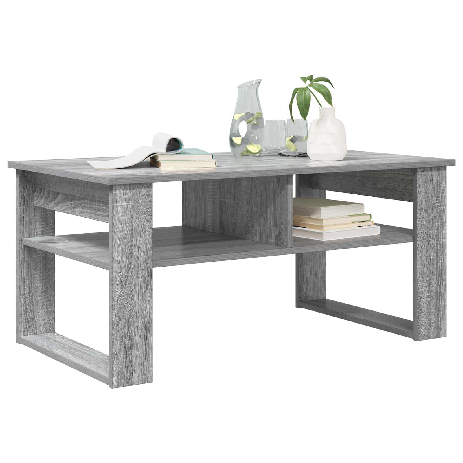 vidaXL Coffee Table Grey Sonoma 96 x 54 x 44 cm Engineered Wood 3