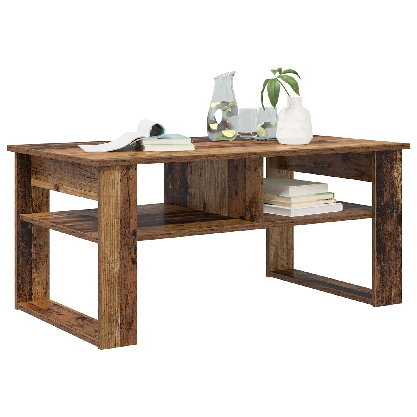 vidaXL Coffee Table Old Wood 96 x 54 x 44 cm Engineered Wood 3