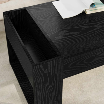 vidaXL Coffee Table Black Oak 110 x 50 x 41 cm Engineered Wood 4