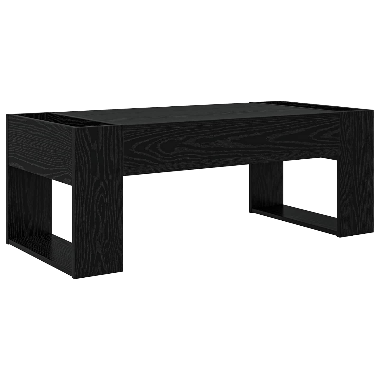 vidaXL Coffee Table Black Oak 110 x 50 x 41 cm Engineered Wood 2