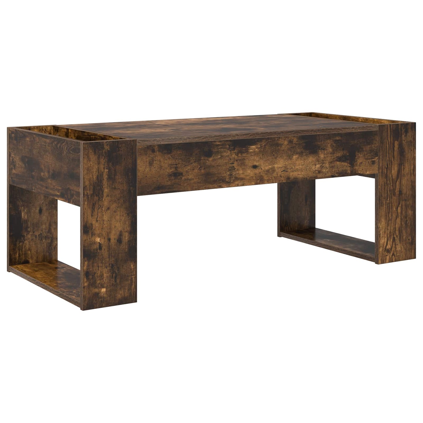 vidaXL Coffee Table Smoked Oak 110 x 50 x 41 cm Engineered Wood 2