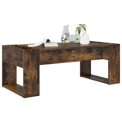 vidaXL Coffee Table Smoked Oak 110 x 50 x 41 cm Engineered Wood 3