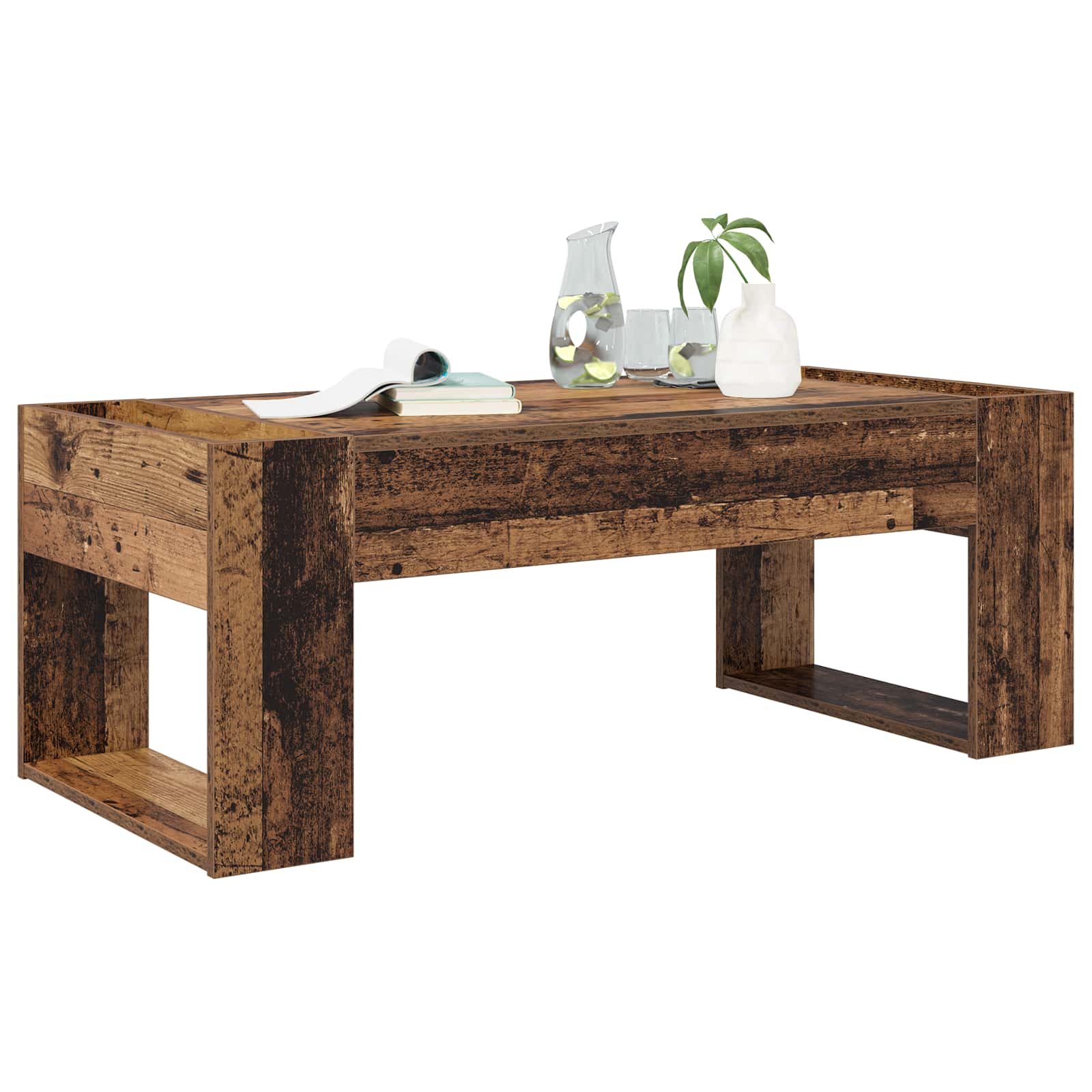 vidaXL Coffee Table Old Wood 110 x 50 x 41 cm Engineered Wood 3