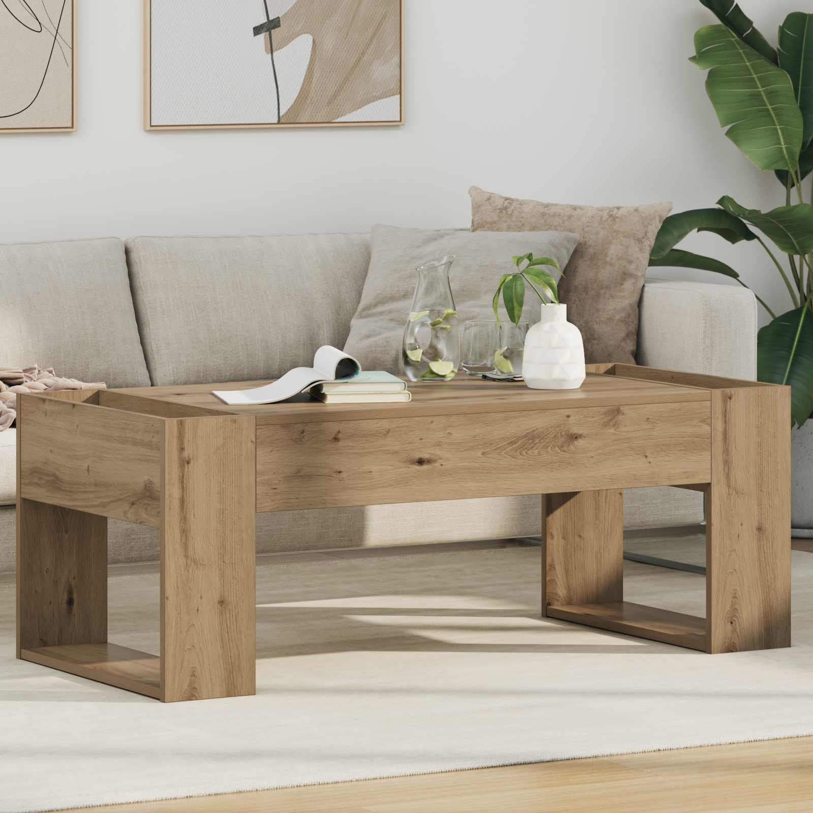 vidaXL Coffee Table Artisan Oak 110 x 50 x 41 cm Engineered Wood 1