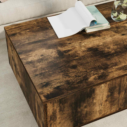 vidaXL Coffee Table Smoked Oak 95 x 55 x 31 cm Engineered Wood 4