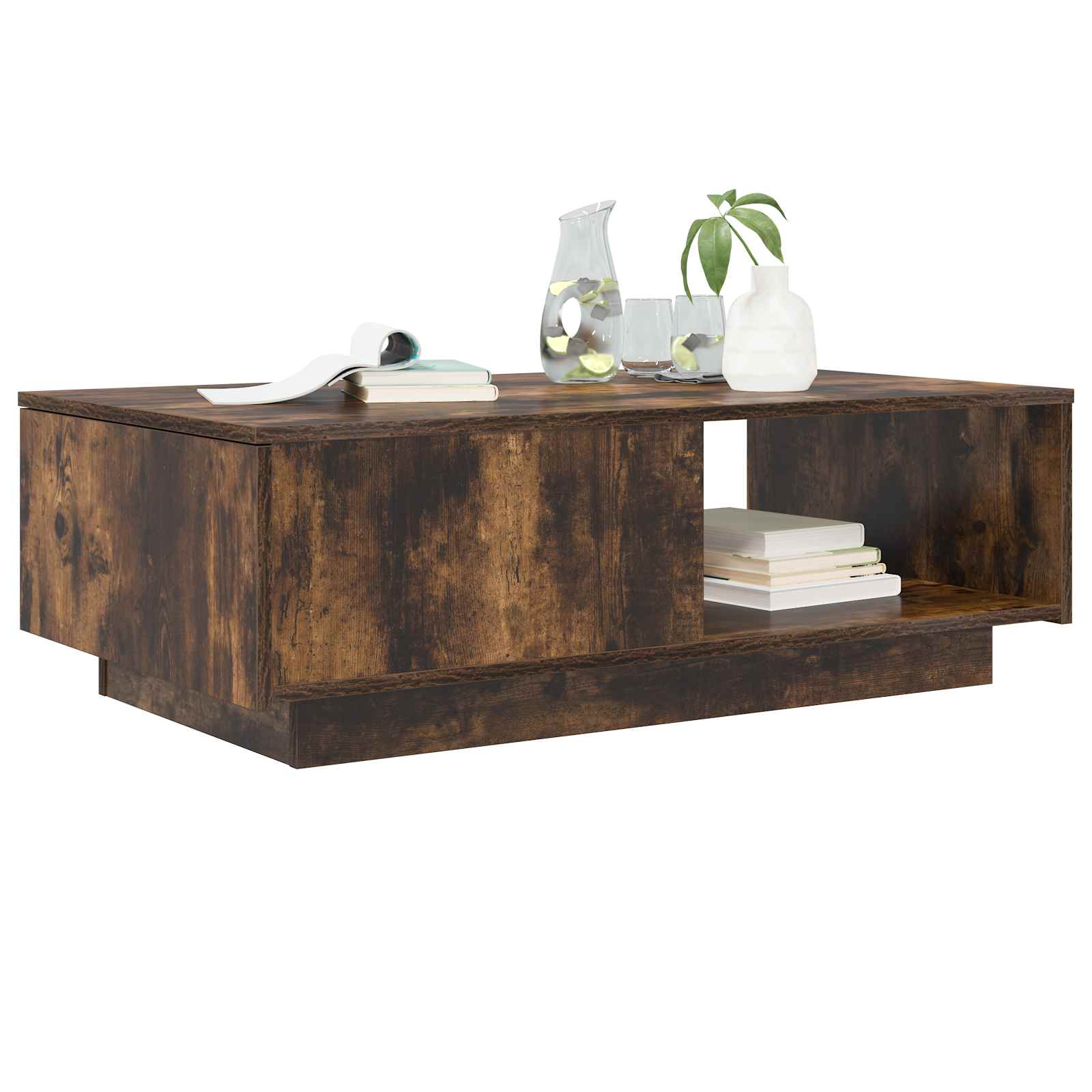 vidaXL Coffee Table Smoked Oak 95 x 55 x 31 cm Engineered Wood 3