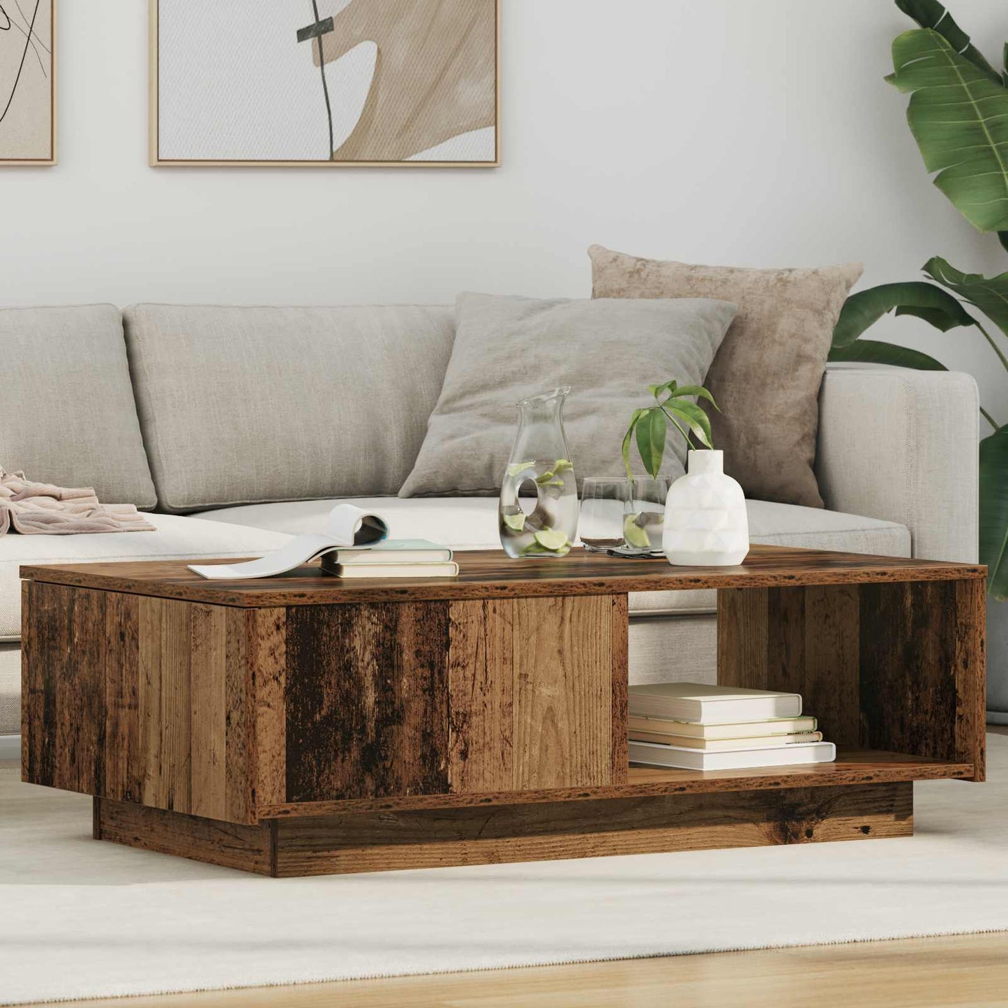 vidaXL Coffee Table Old Wood 95 x 55 x 31 cm Engineered Wood 1