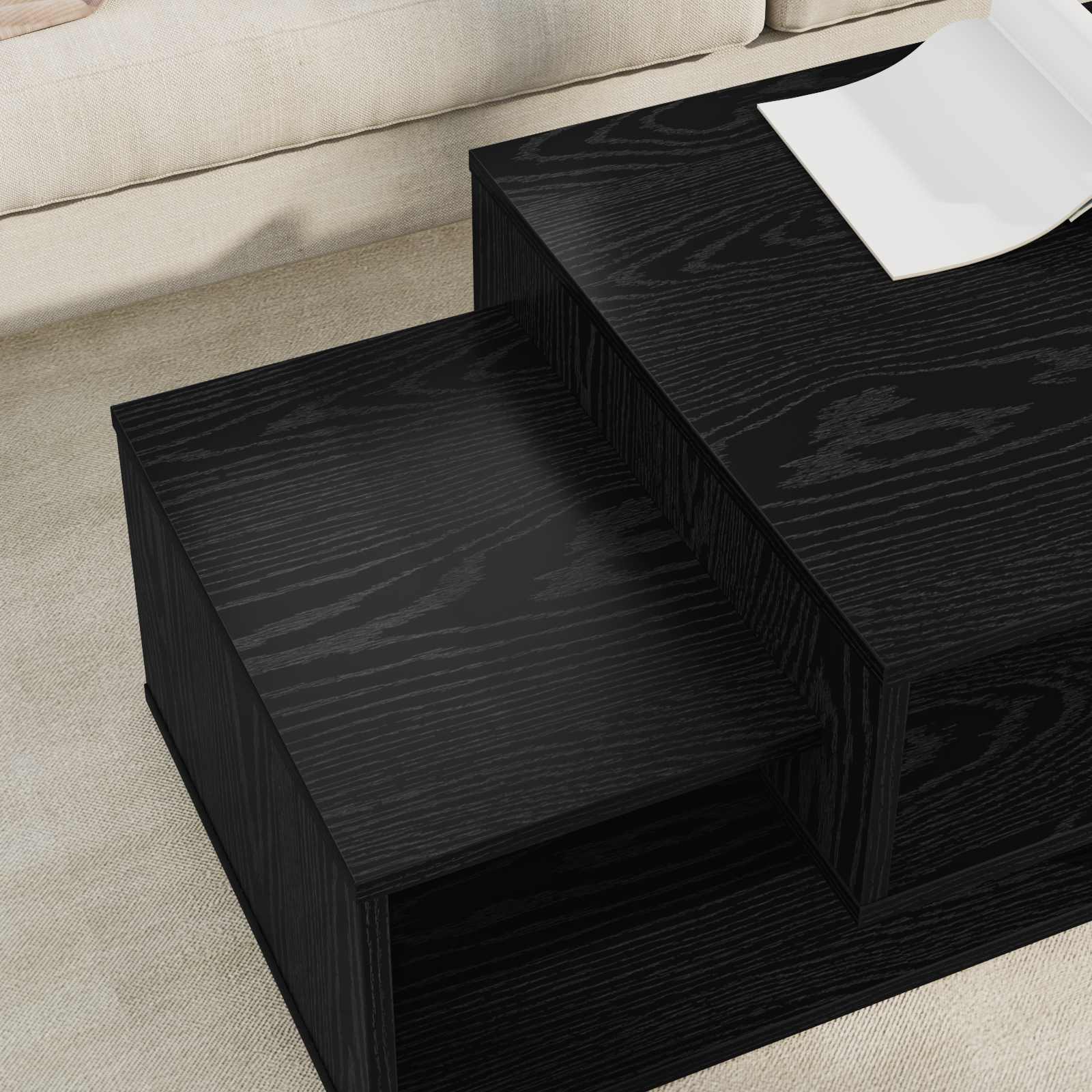 vidaXL Coffee Table Black Oak 105 x 50 x 32.5 cm Engineered Wood 4
