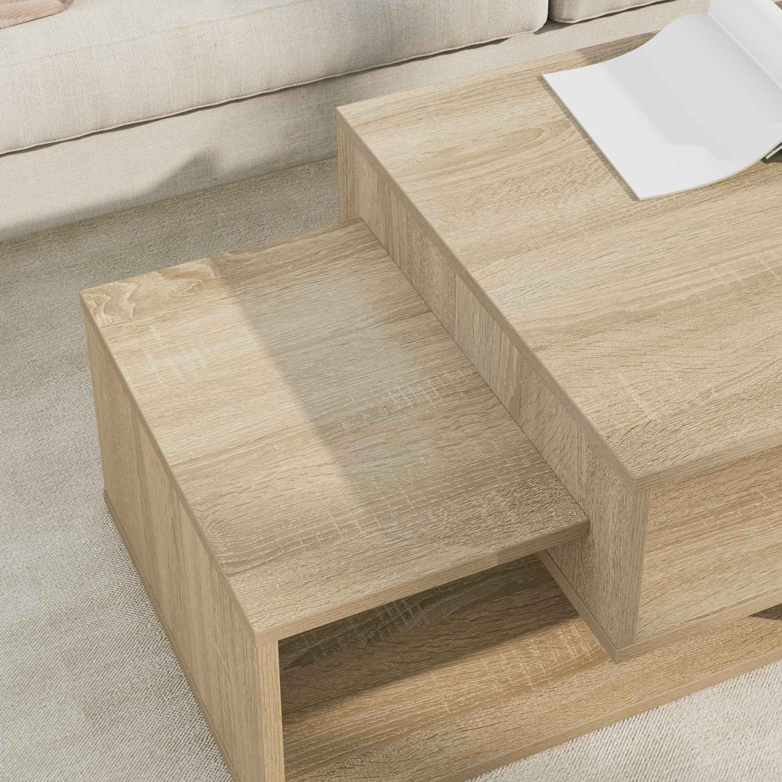 vidaXL Coffee Table Sonoma Oak 105 x 50 x 32.5 cm Engineered Wood 4