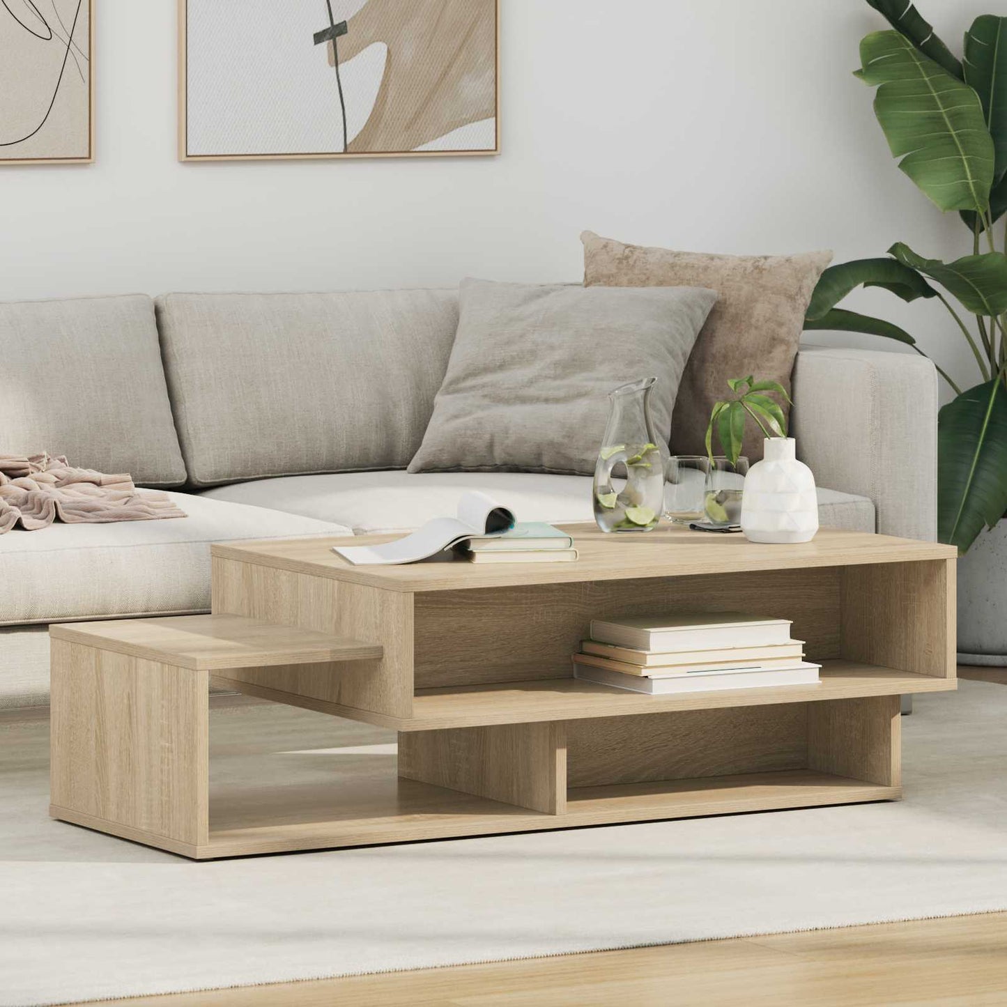 vidaXL Coffee Table Sonoma Oak 105 x 50 x 32.5 cm Engineered Wood 1