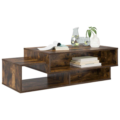 vidaXL Coffee Table Smoked Oak 105 x 50 x 32.5 cm Engineered Wood 3