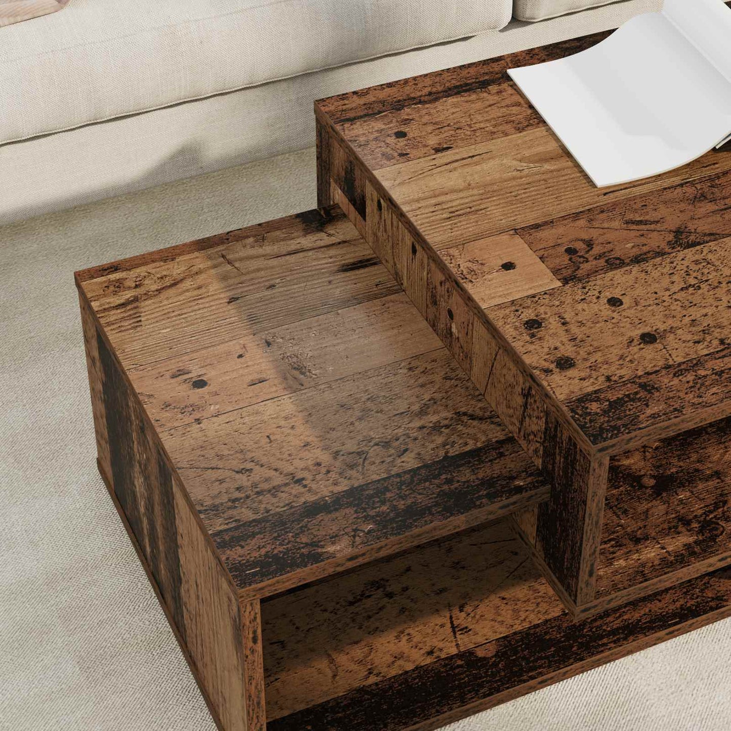 vidaXL Coffee Table Old Wood 105 x 50 x 32.5 cm Engineered Wood 4