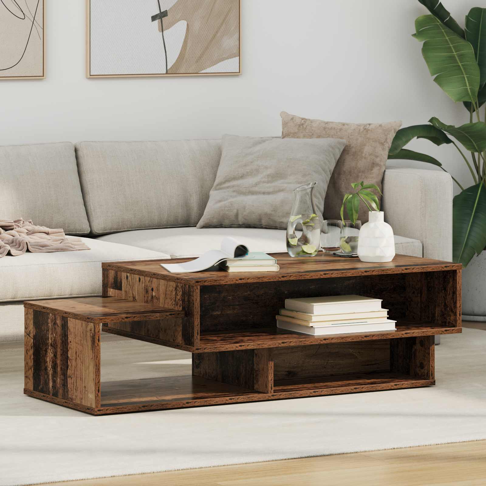 vidaXL Coffee Table Old Wood 105 x 50 x 32.5 cm Engineered Wood 1