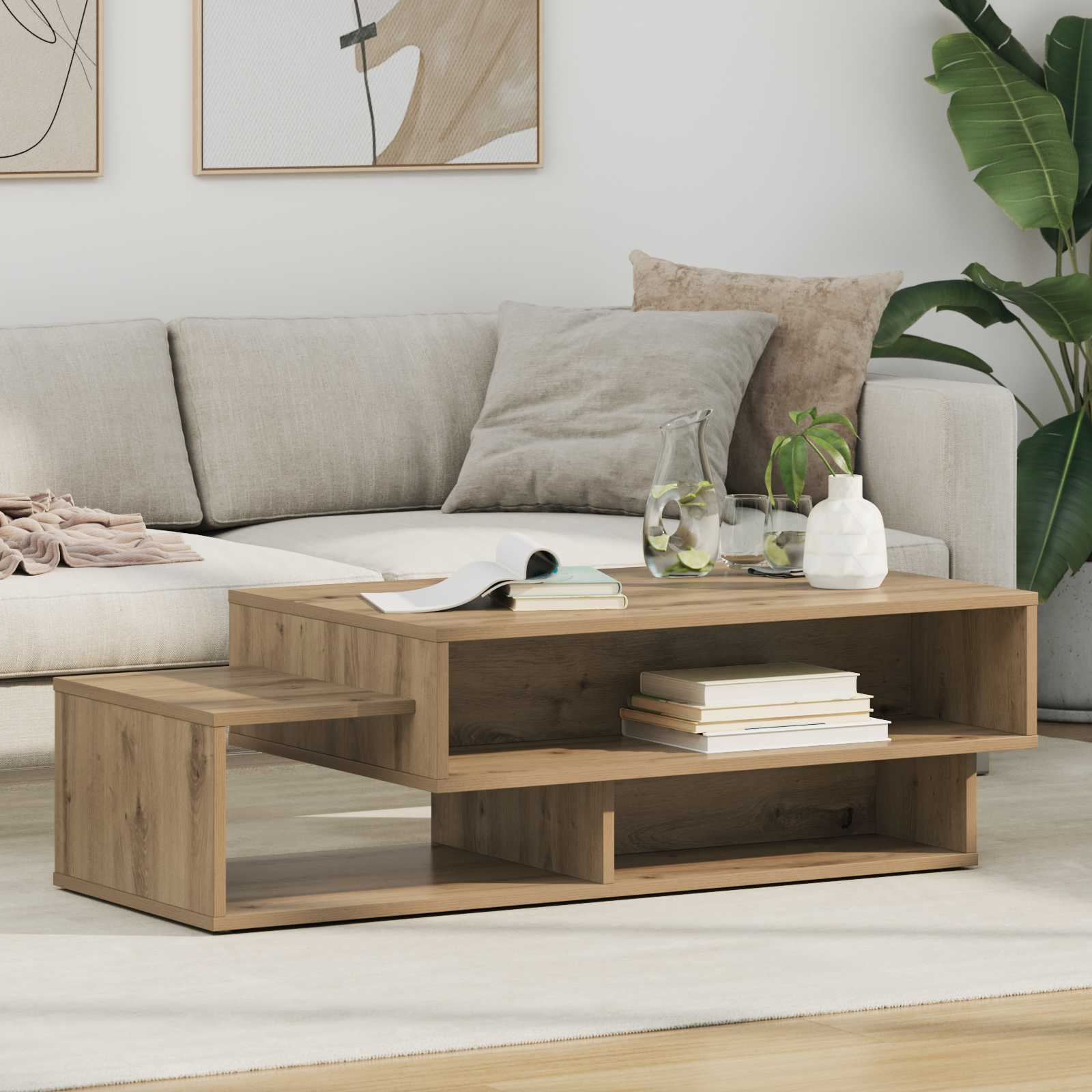 vidaXL Coffee Table Artisan Oak 105 x 50 x 32.5 cm Engineered Wood 1