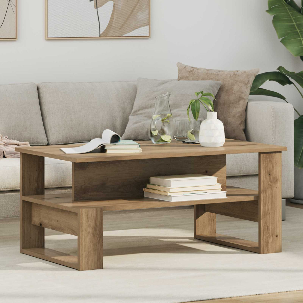 vidaXL Coffee Table Artisan Oak 90 x 50 x 40 cm Engineered Wood 1