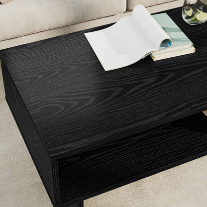 vidaXL Coffee Table Black Oak 100 x 46 x 35 cm Engineered Wood 4