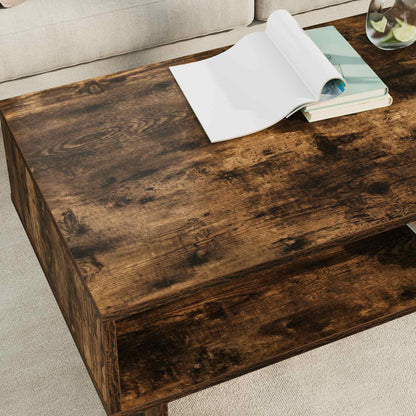 vidaXL Coffee Table Smoked Oak 100 x 46 x 35 cm Engineered Wood 4