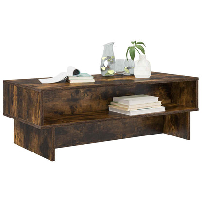 vidaXL Coffee Table Smoked Oak 100 x 46 x 35 cm Engineered Wood 3