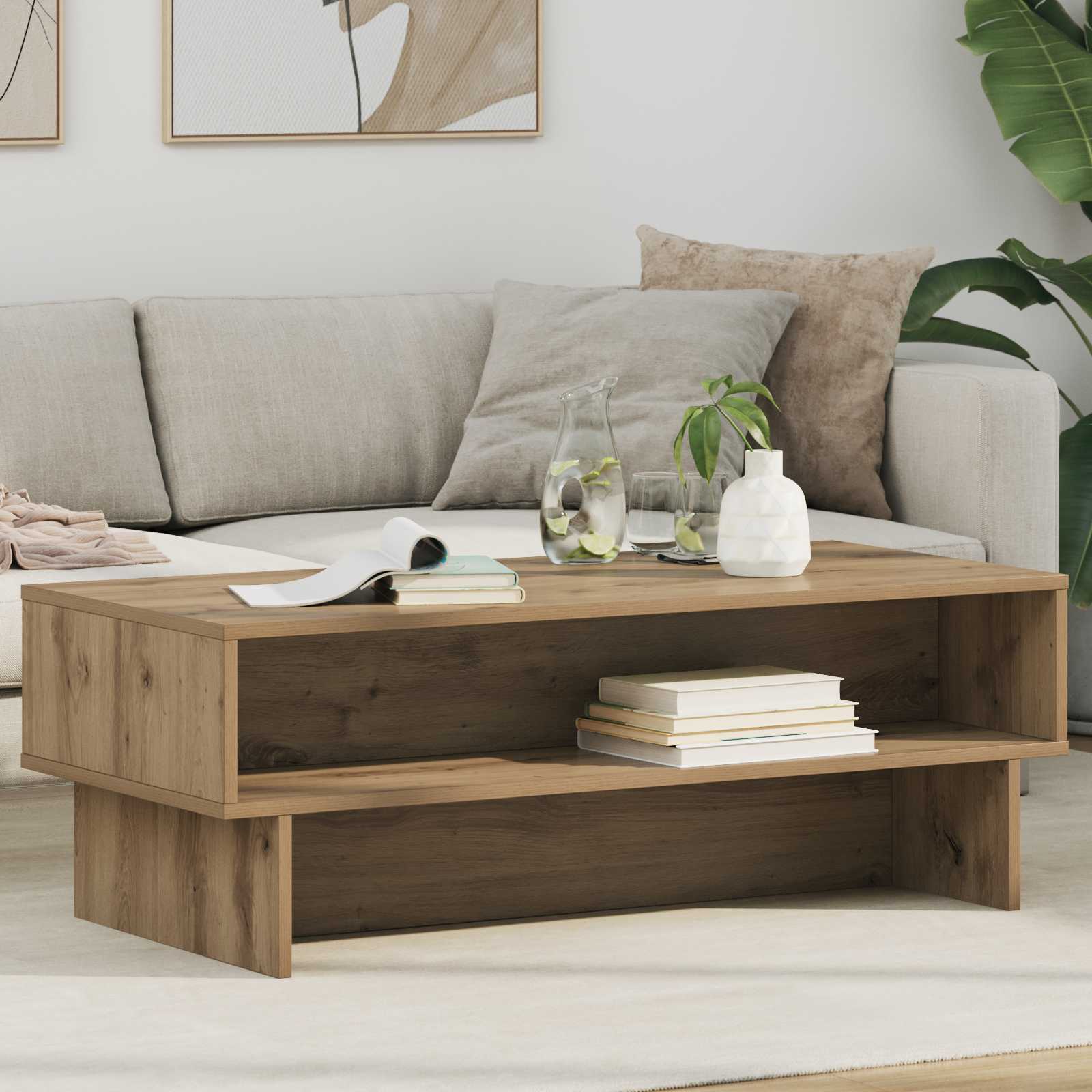 vidaXL Coffee Table Artisan Oak 100 x 46 x 35 cm Engineered Wood 1