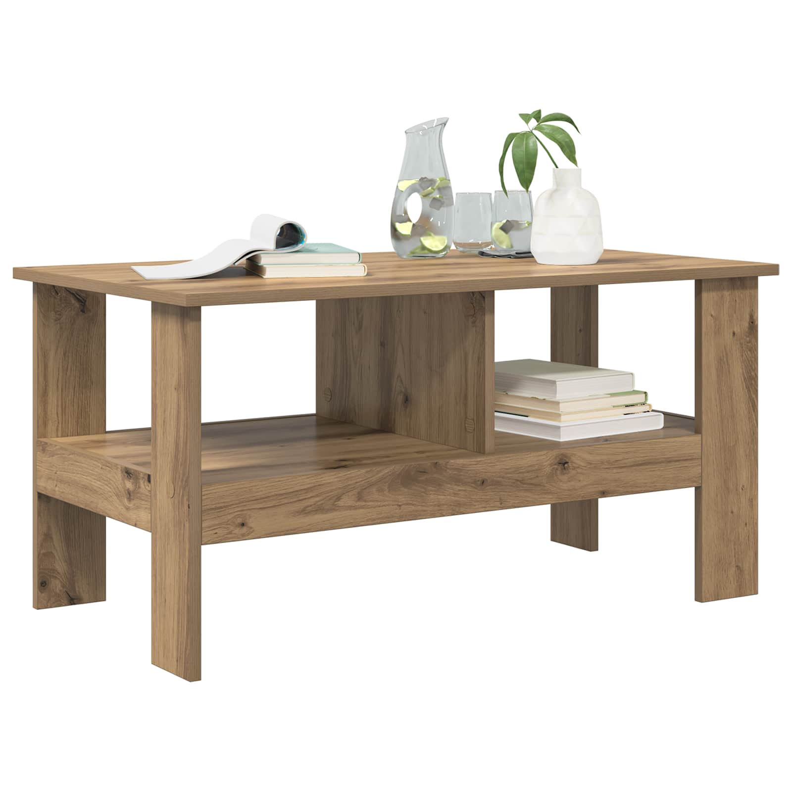 vidaXL Coffee Table Artisan Oak 90 x 50 x 45 cm Engineered Wood 3