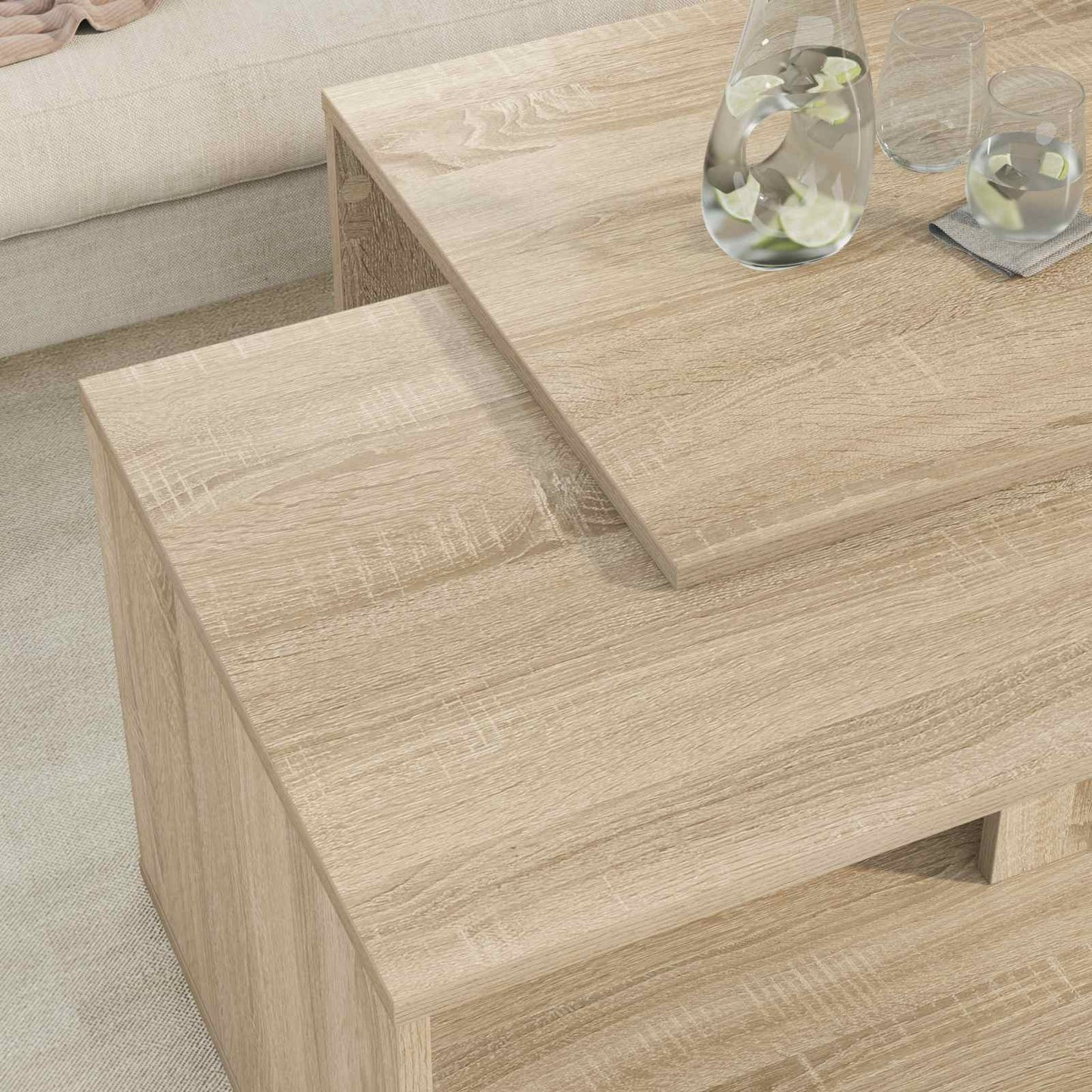vidaXL Coffee Table Set 2 pcs Sonoma Oak 90 x 48 x 40 cm 4