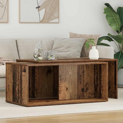 vidaXL Coffee Table Set 2 pcs Old Wood 90 x 48 x 40 cm Engineered Wood 1