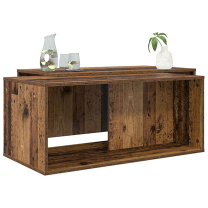 vidaXL Coffee Table Set 2 pcs Old Wood 90 x 48 x 40 cm Engineered Wood 3
