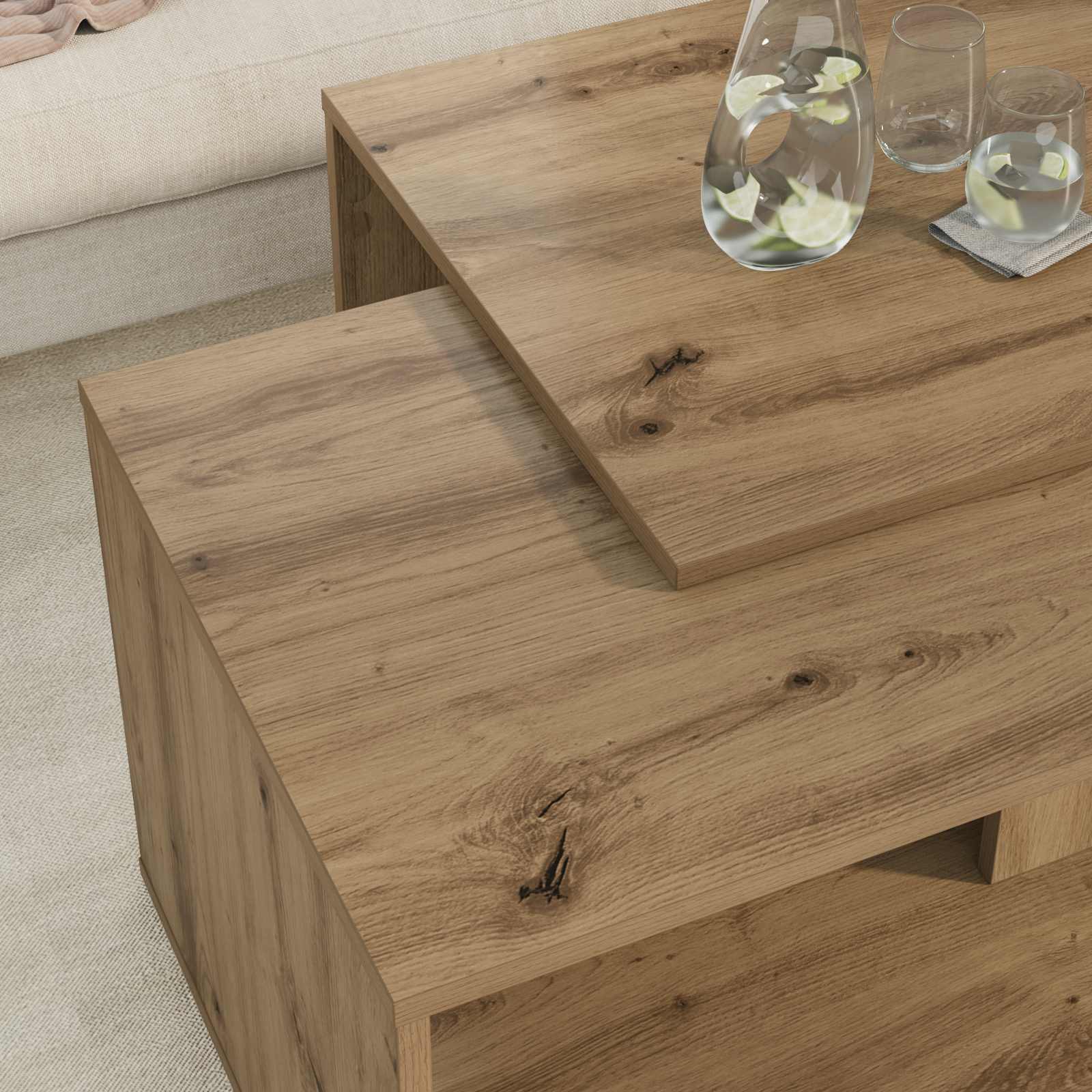 vidaXL Coffee Table Set 2 pcs Artisan Oak 90 x 48 x 40 cm 4