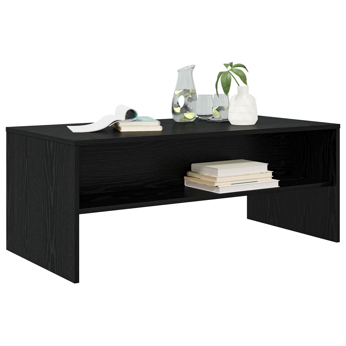 vidaXL Coffee Table Black Oak 100 x 50 x 40 cm Engineered Wood 3