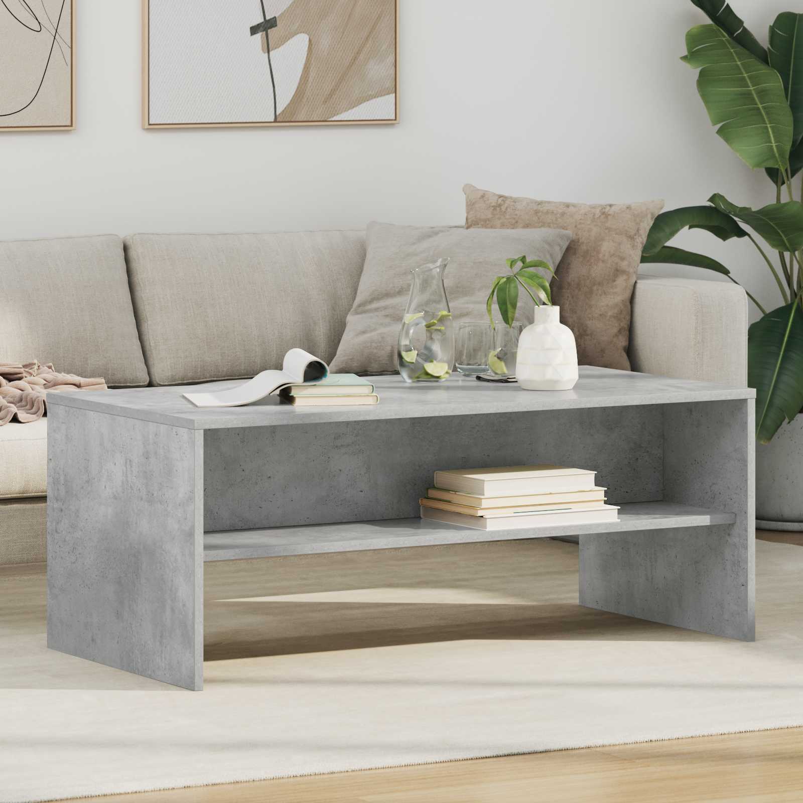 vidaXL Coffee Table Concrete Grey 100 x 50 x 40 cm Engineered Wood 1