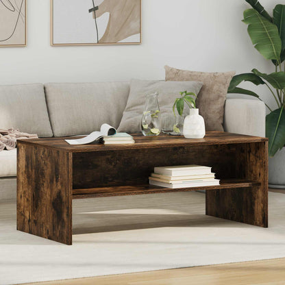 vidaXL Coffee Table Smoked Oak 100 x 50 x 40 cm Engineered Wood 1