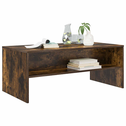 vidaXL Coffee Table Smoked Oak 100 x 50 x 40 cm Engineered Wood 3