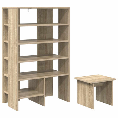 vidaXL Shoe Cabinet 2 pcs 62 x 35 x 100 cm Engineered Wood Sonoma Oak 2