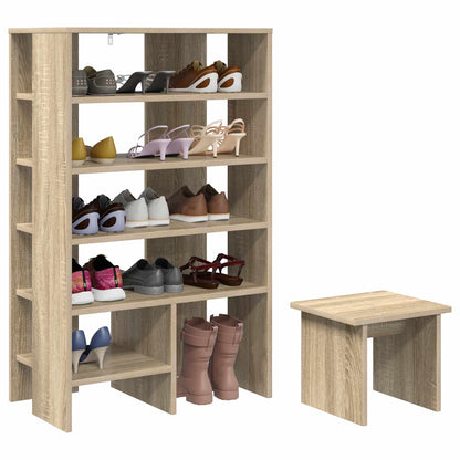 vidaXL Shoe Cabinet 2 pcs 62 x 35 x 100 cm Engineered Wood Sonoma Oak 3