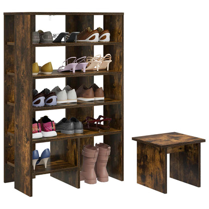 vidaXL Shoe Cabinet 2 pcs 62 x 35 x 100 cm Engineered Wood Smoked Oak 3