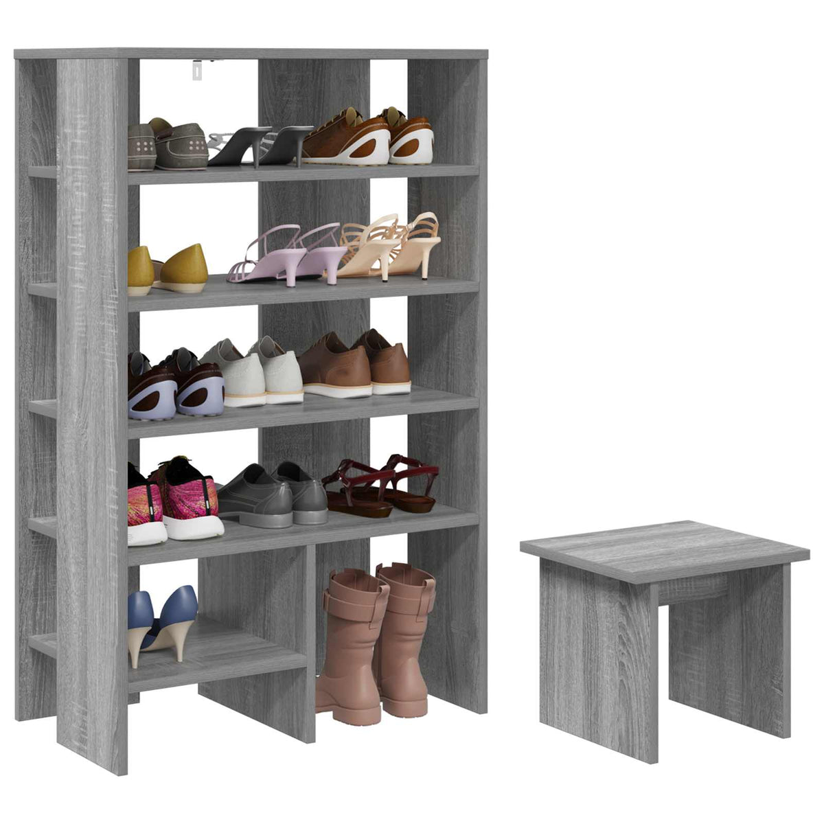 Shoe Cabinet 2 pcs 62 x 35 x 100 cm Engineered Wood Grey sonoma