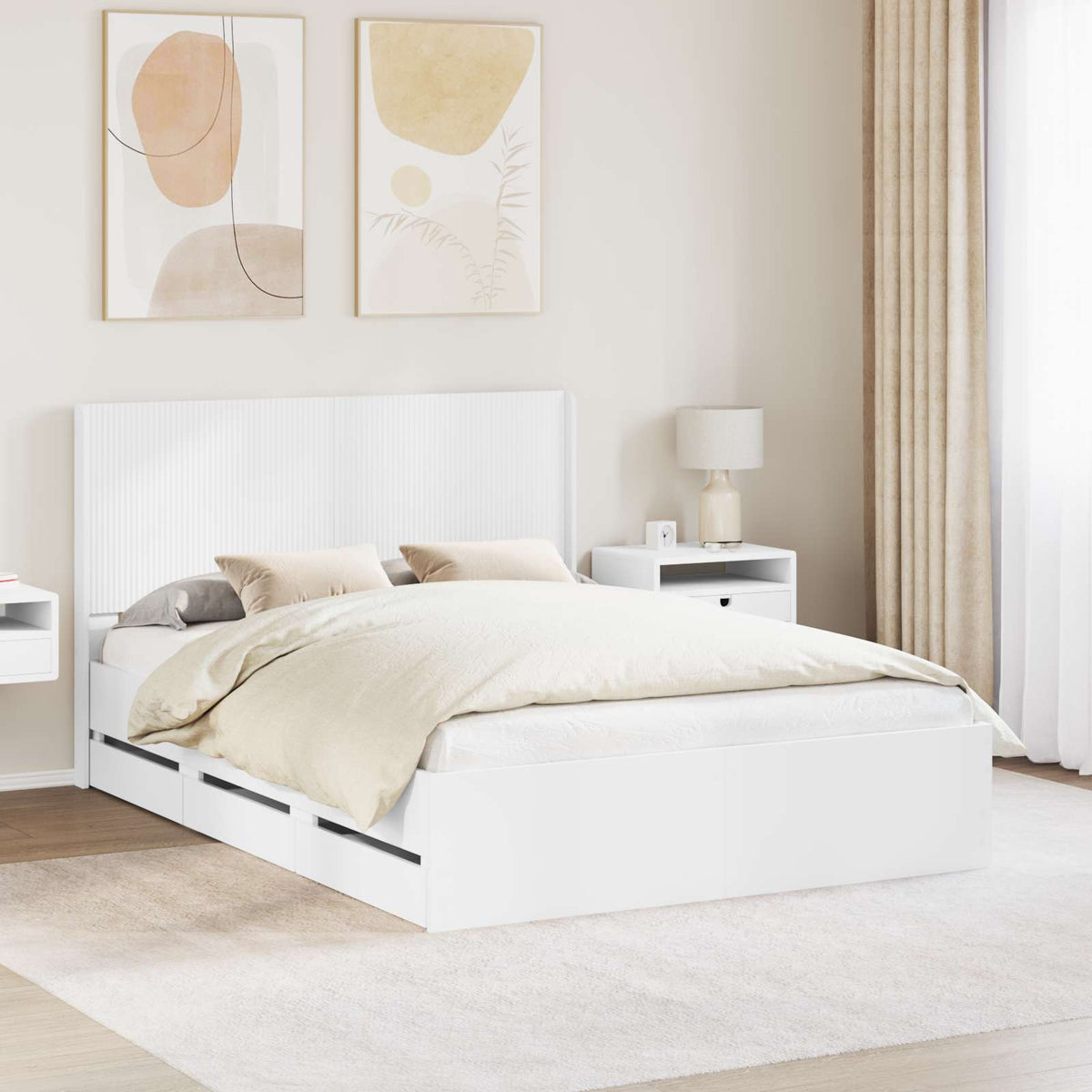 Bed Frame Storage Headboard Length White