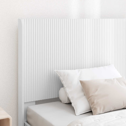 Bed Frame with Storage and Headboard Length 200 cm White 90 cm