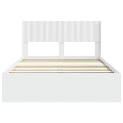 Bed Frame with Storage and Headboard 150 x 200 cm White
