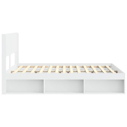 Bed Frame with Storage and Headboard 150 x 200 cm White