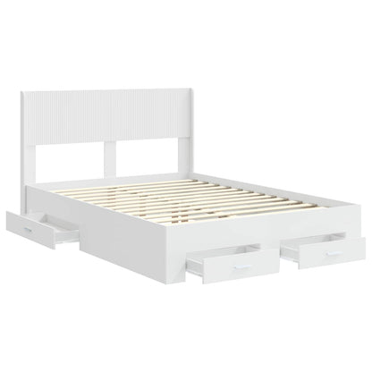 Bed Frame with Storage and Headboard 140 x 190 cm White