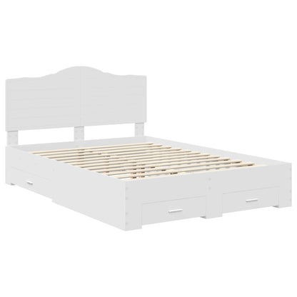 Bed Frame 140 x 190 cm Engineered Wood White