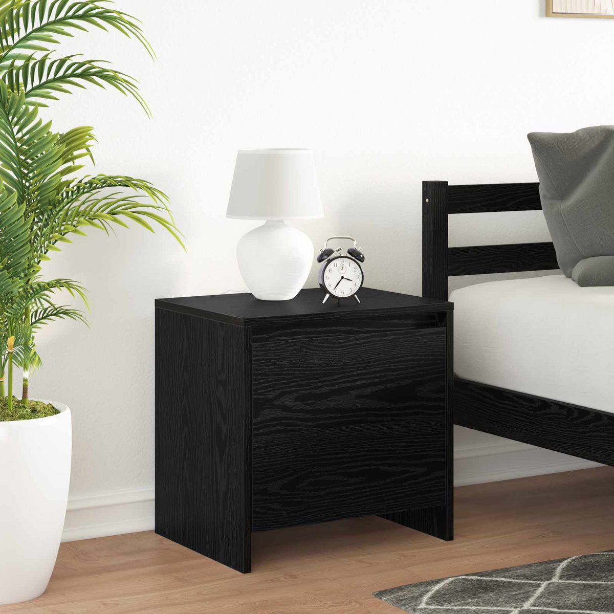 Bedside Cabinet 45x34x44,5 cm Engineered Wood Black oak