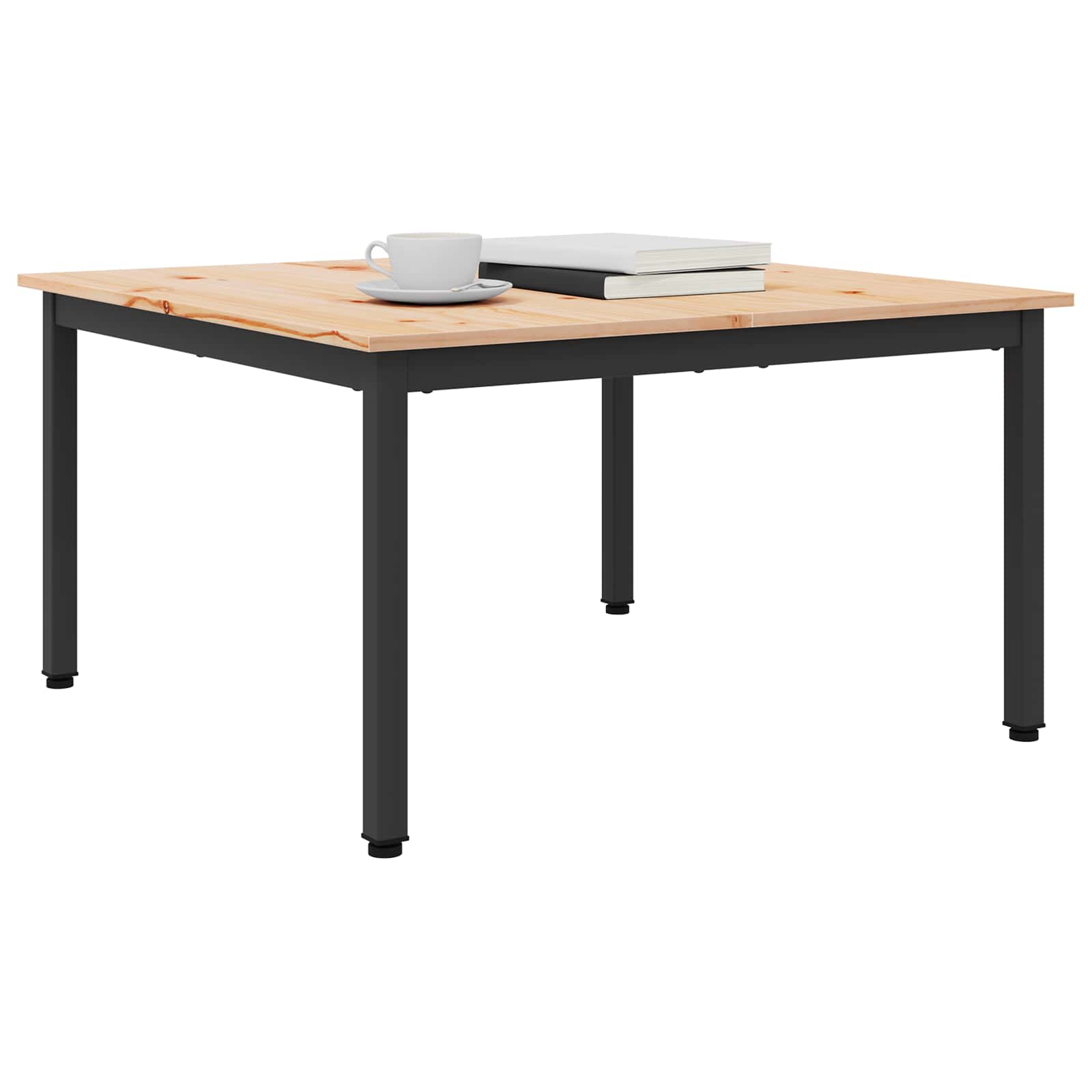 vidaXL Coffee Table Natural 80 x 80 x 45 cm Solid Pine Wood 3