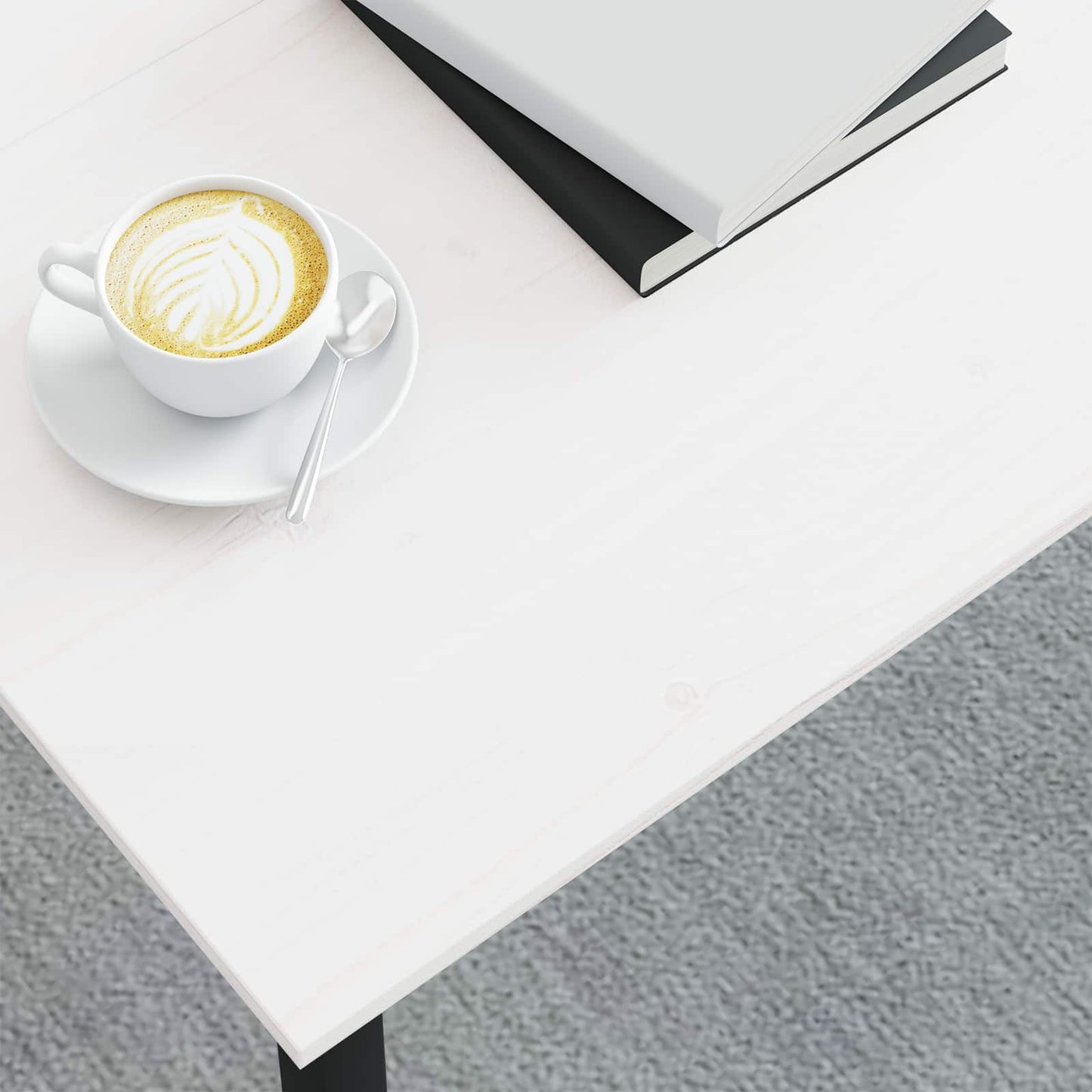 vidaXL Coffee Table White 80 x 80 x 45 cm Solid Pine Wood 4