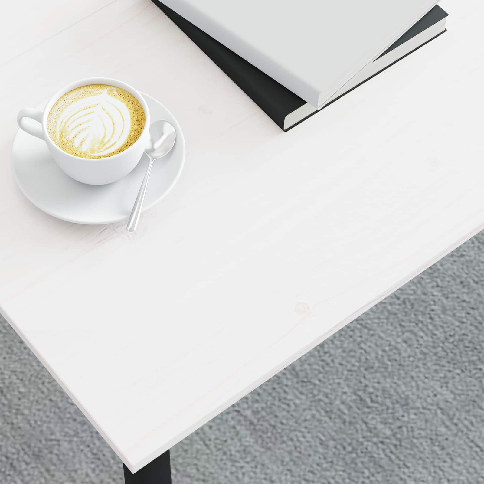 vidaXL Coffee Table White 80 x 80 x 45 cm Solid Pine Wood 4