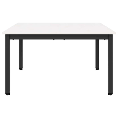 vidaXL Coffee Table White 80 x 80 x 45 cm Solid Pine Wood 5