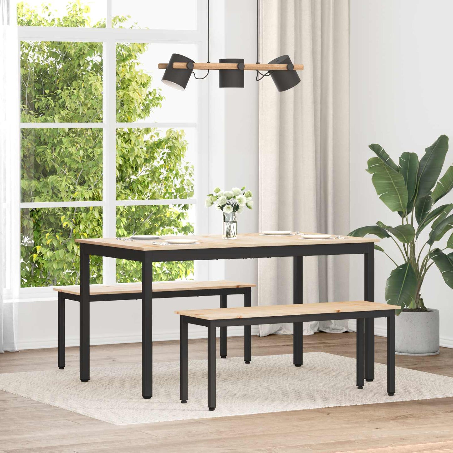 vidaXL Bench Natural 110 x 35 x 45 cm Solid Pine Wood 1