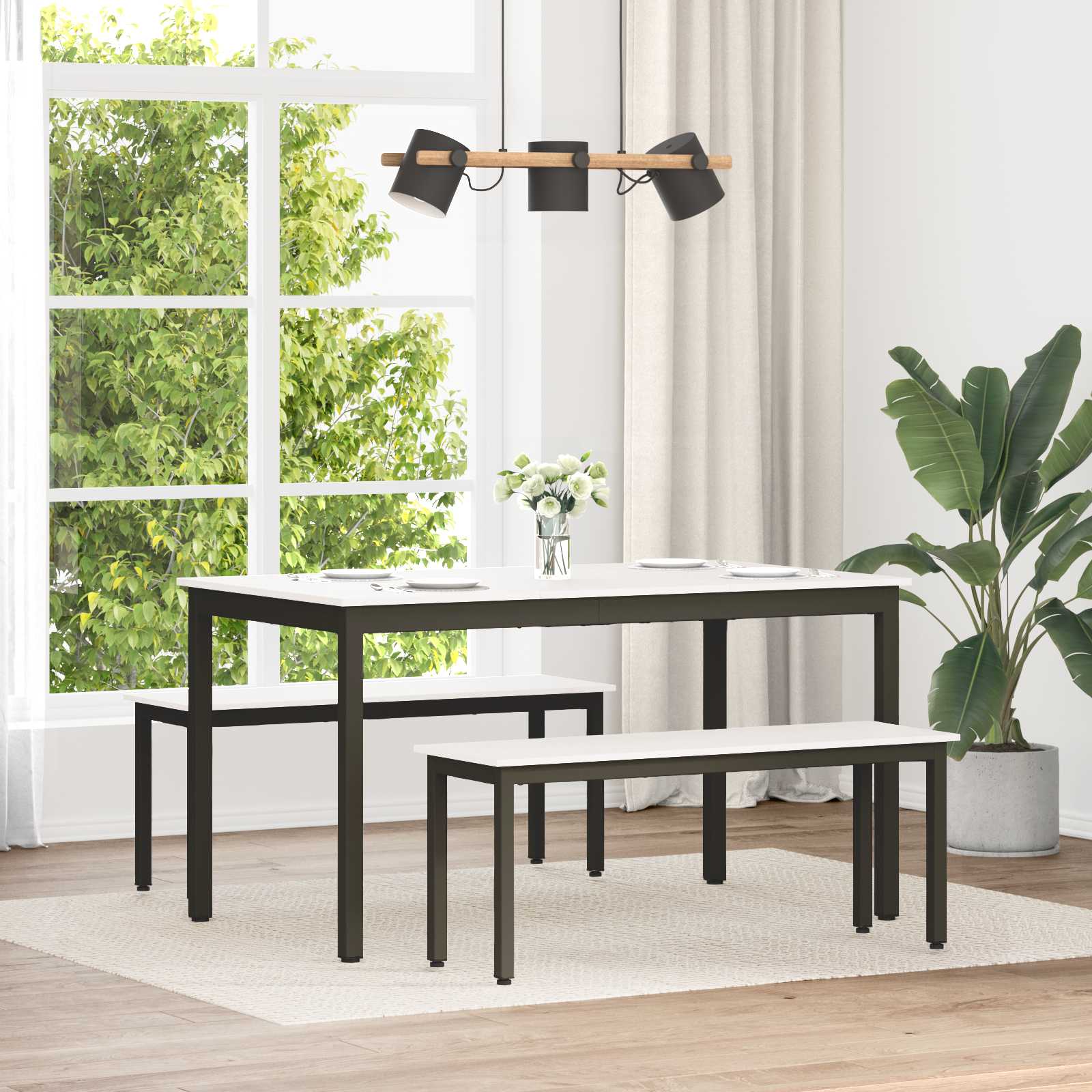 vidaXL Bench White 110 x 35 x 45 cm Solid Pine Wood 1