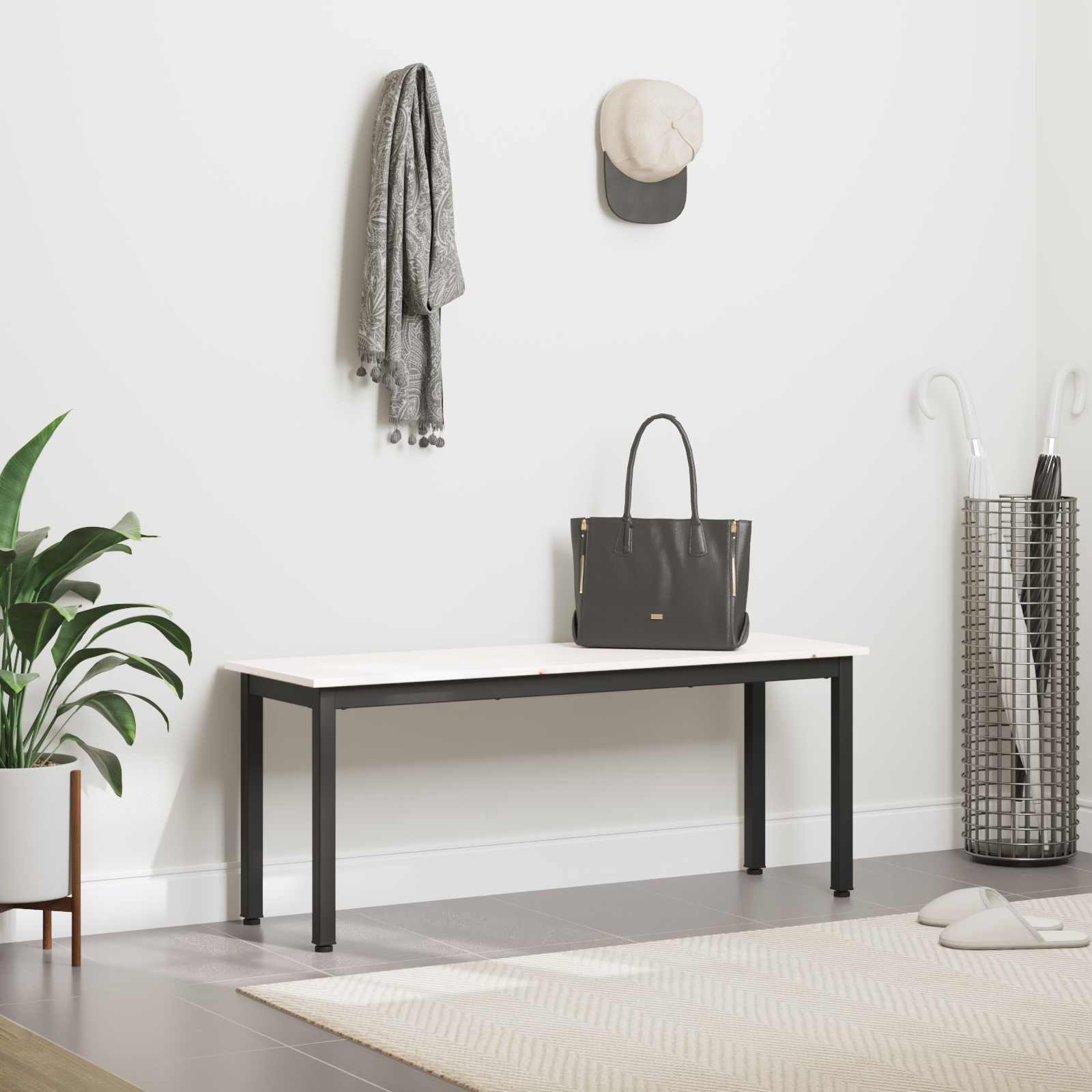 vidaXL Bench White 110 x 35 x 45 cm Solid Pine Wood 4